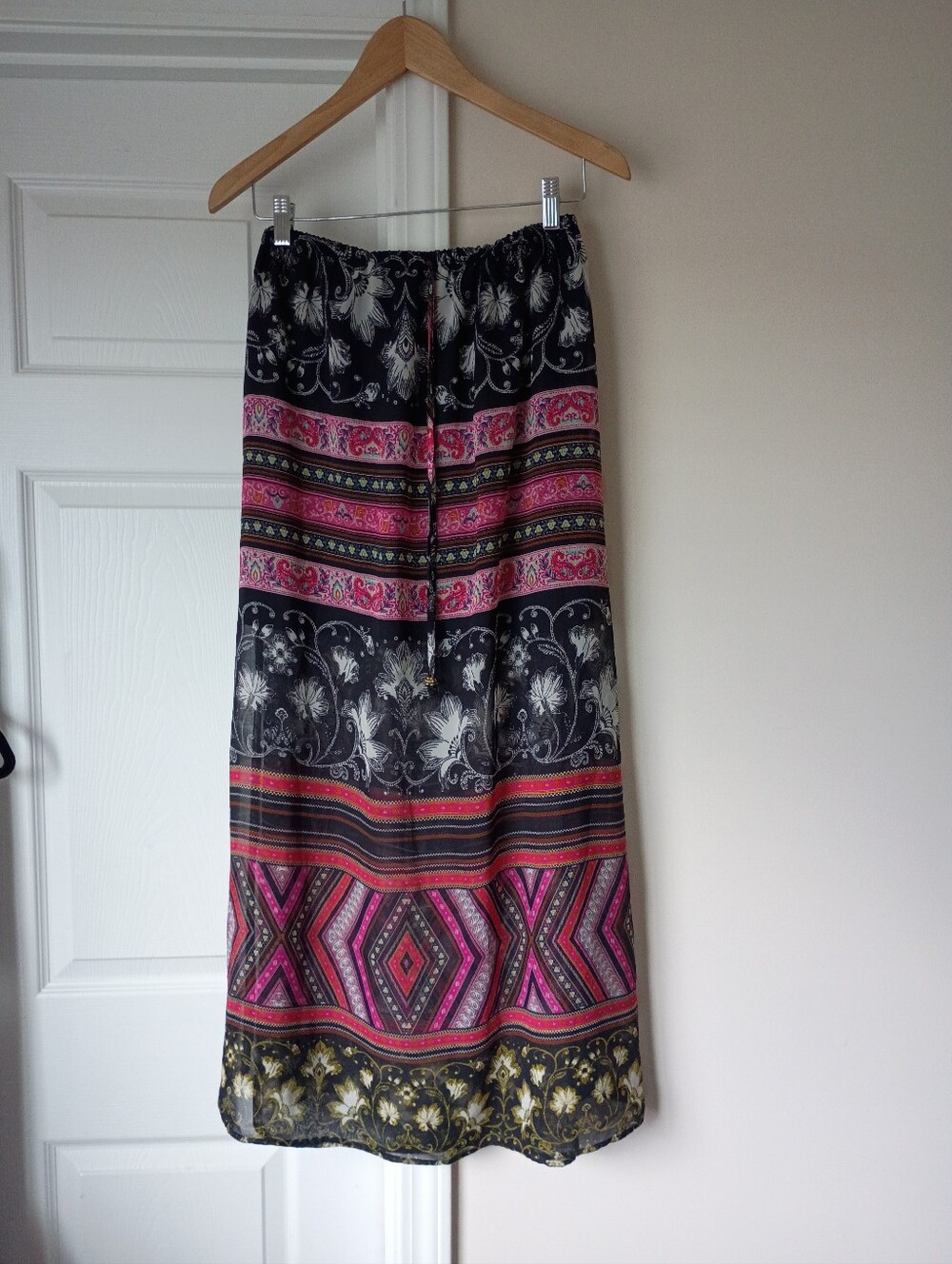 Bebop Multicolor Maxi Skirt With Tassles Size m